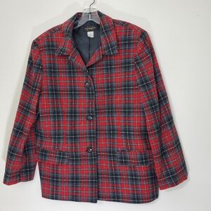 Requirements Partial Wool Red/Gray/Black Jacket, Size 18